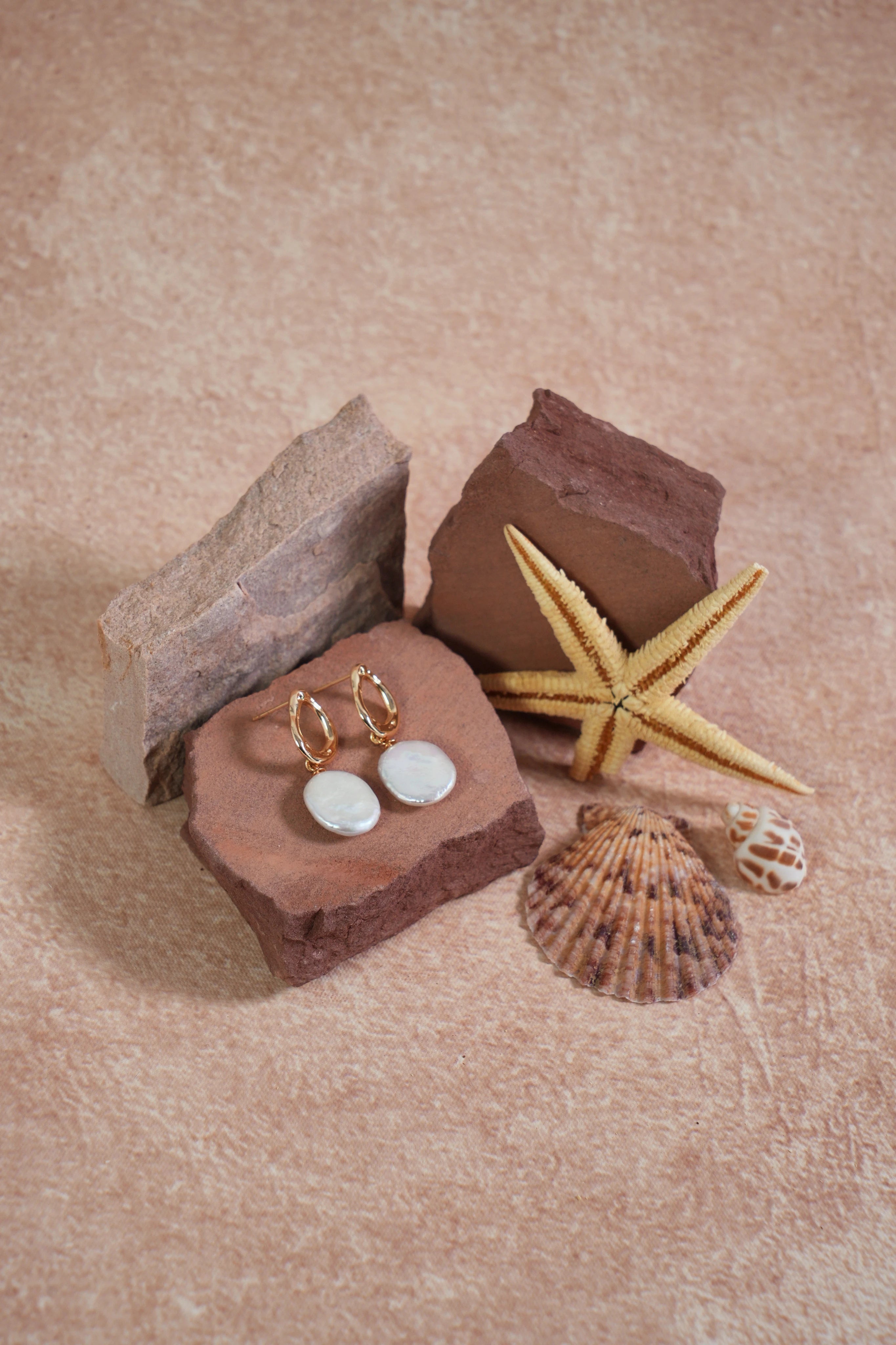 Athena Coin Pearl Earrings