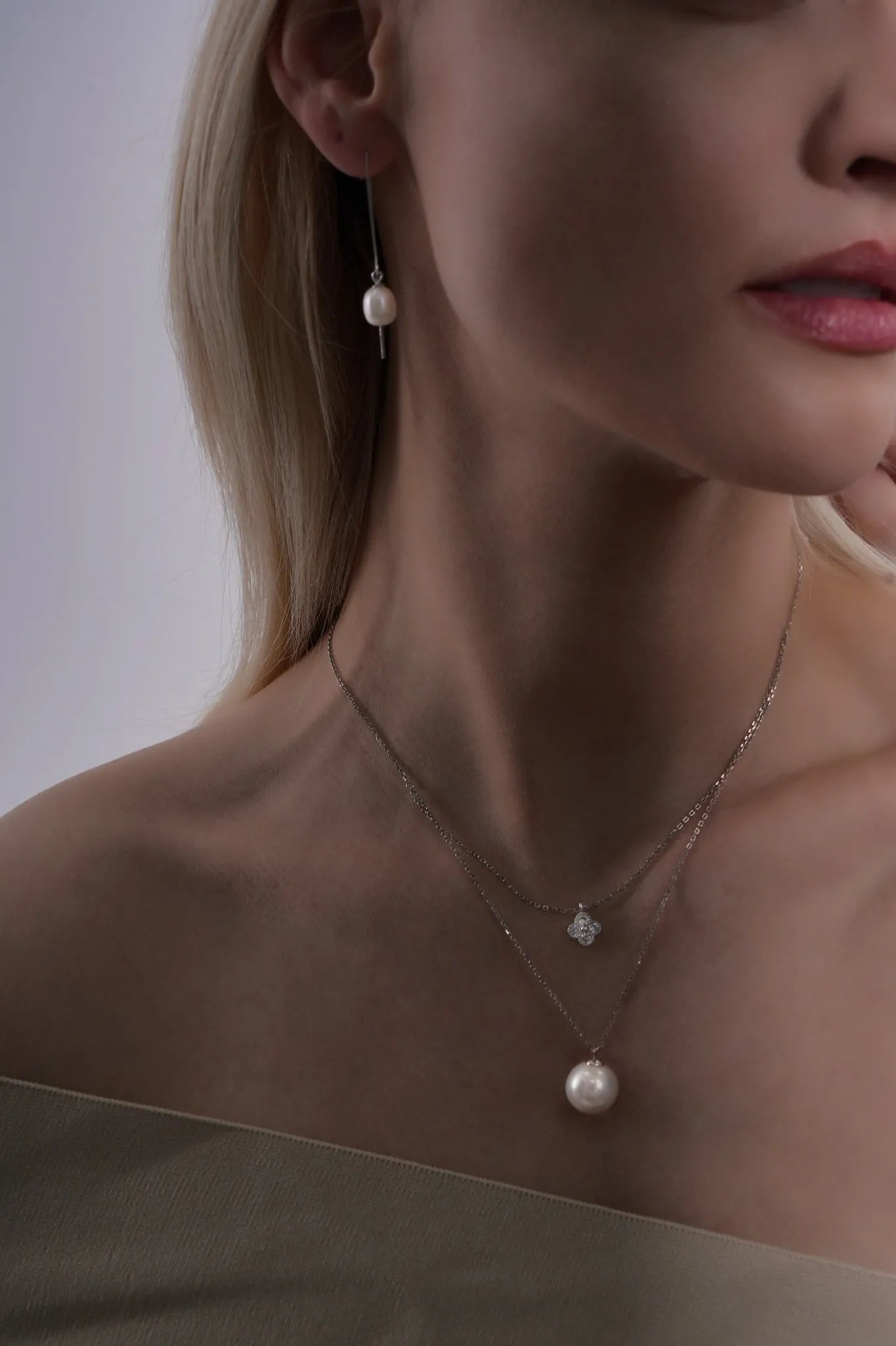Thalia Layered Pearl Pendant Necklace