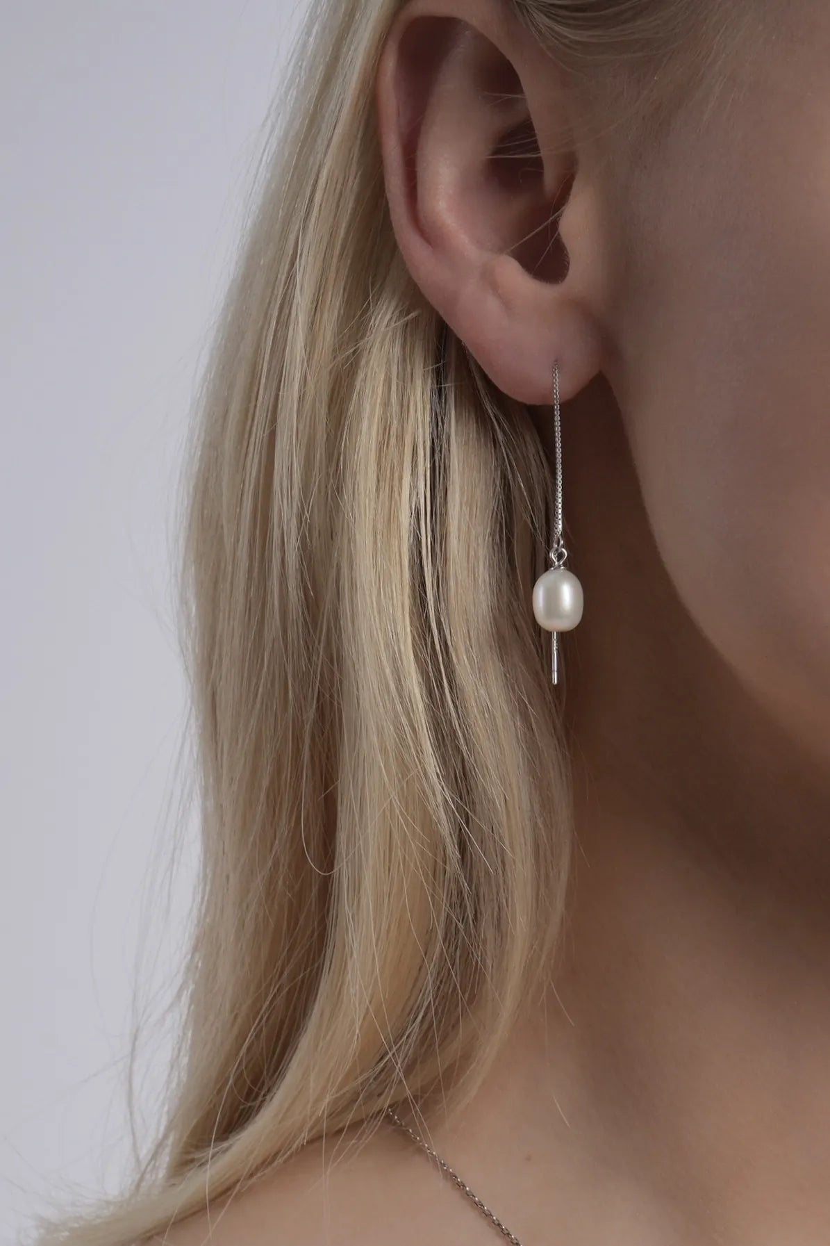 In the Rain Silver Pearl Earrings