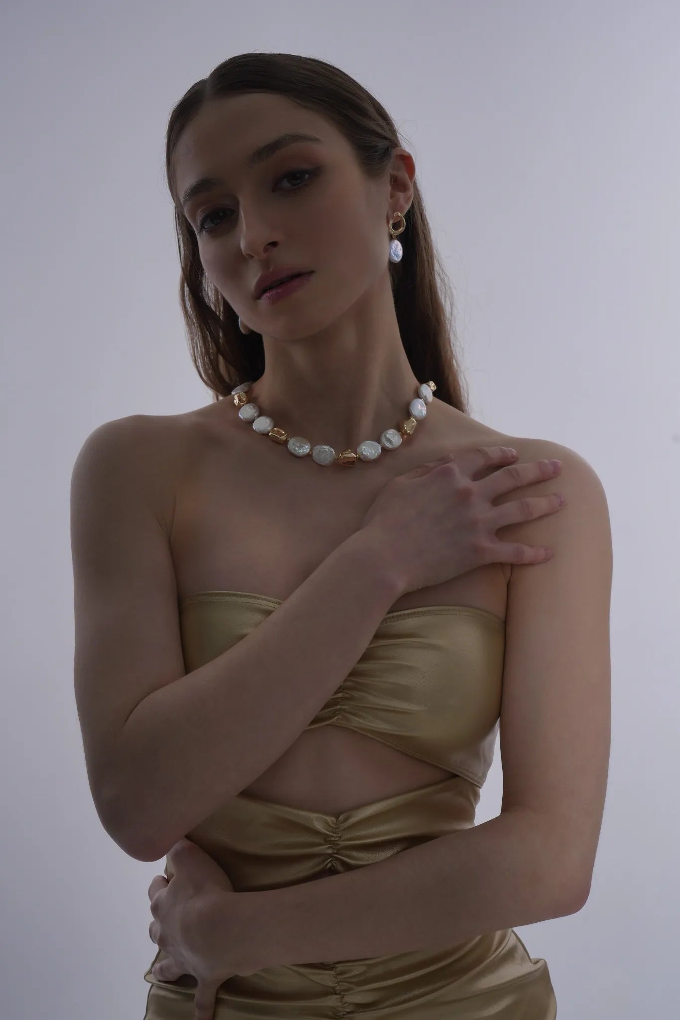 Athena Coin Pearl Earrings