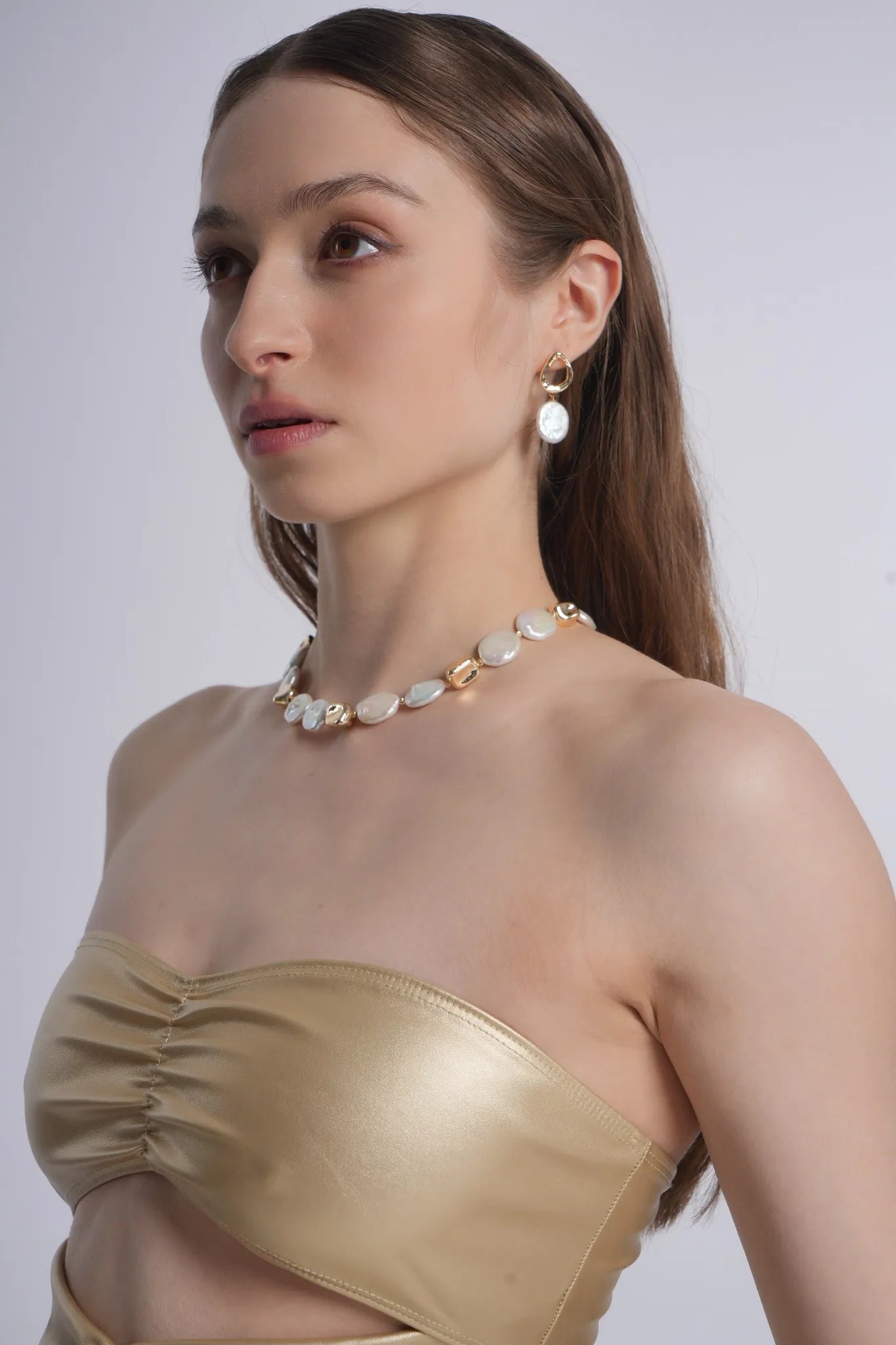 Athena Coin Pearl Earrings